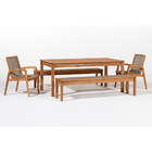 Conjunto Mesa 8 Lugares 2 Banco E 2 Cadeiras Trama  - Jatobá