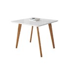 Conjunto Mesa 90x90 Com 4 Cadeiras Fortaleza Uno Off White/me