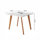 Conjunto Mesa 90x90 Com 4 Cadeiras Fortaleza Uno Off White/me