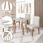 Conjunto Mesa 90x90 Com 4 Cadeiras Fortaleza Uno Off White/me