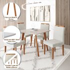 Conjunto Mesa 90x90 Com 4 Cadeiras Fortaleza Uno Off White/me