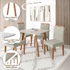 Conjunto Mesa 90x90 Com 4 Cadeiras Fortaleza Uno Off White/me