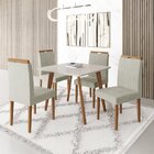 Conjunto Mesa 90x90 Com 4 Cadeiras Fortaleza Uno Off White/me