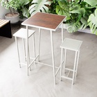 Conjunto Mesa Alta Bar Bistrô 2 Bancos Branco Botequim Indust