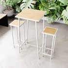 Conjunto Mesa Alta Bar Bistrô 2 Bancos Pinus Botequim Industr