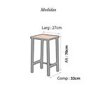 Conjunto Mesa Alta Bar Bistrô Branca 2 Bancos Pinus  Botequim