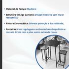 Conjunto Mesa Alta Bar Bistrô Preta 2 Bancos Imbuia Botequim