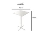 Conjunto Mesa Alta Bar Bistrô Quadrada Branca 2 Bancos Estofa
