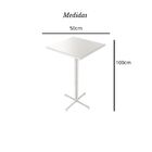 Conjunto Mesa Alta Bar Bistrô Quadrada Branca 4 Banquetas Con