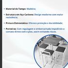 Conjunto Mesa Alta Bar Bistrô Quadrada Imbuia 4 Banquetas Con