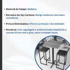 Conjunto Mesa Alta Bar Bistrô Quadrada Preta 2 Banquetas Conf