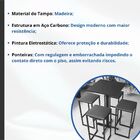 Conjunto Mesa Alta Bar Bistrô Quadrada Preta 4 Bancos Pinus I