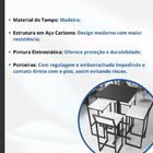 Conjunto Mesa Alta Bar Bistrô Quadrada Preta 4 Banquetas Conf