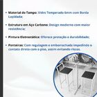 Conjunto Mesa Alta Bar Bistrô Quadrada Vidro 2 Banquetas Conf