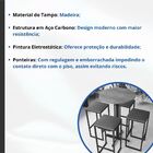 Conjunto Mesa Alta Bar Bistrô Redonda 4 Bancos Imbuia Industr