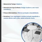 Conjunto Mesa Alta Bar Bistrô Redonda Branca 2 Bancos Pinus I