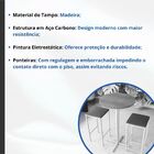 Conjunto Mesa Alta Bar Bistrô Redonda Pinus 2 Bancos Estofado