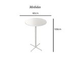 Conjunto Mesa Alta Bar Bistrô Redonda Pinus 4 Bancos Estofado