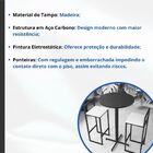 Conjunto Mesa Alta Bar Bistrô Redonda Preta 2 Banquetas Confo