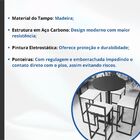 Conjunto Mesa Alta Bar Bistrô Redonda Preta 4 Banquetas Confo