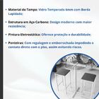 Conjunto Mesa Alta Bar Bistrô Redonda Vidro 2 Bancos Estofado