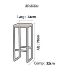 Conjunto Mesa Alta Bar Bistrô Redonda Vidro 2 Bancos Estofado