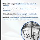 Conjunto Mesa Alta Bar Bistrô Redonda Vidro 2 Banquetas Confo