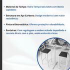 Conjunto Mesa Alta Bar Bistrô Redonda Vidro 2 Banquetas Confo