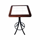 Conjunto Mesa Alta Bar Quadrada Azulejo Branco Com 4 Banqueta