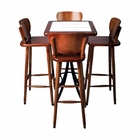 Conjunto Mesa Alta Bar Quadrada Azulejo Branco Com 4 Banqueta