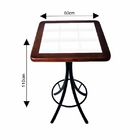 Conjunto Mesa Alta Bar Quadrada Azulejo Branco Com 4 Banqueta