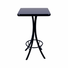 Conjunto Mesa Alta Bar Quadrada Tampo Em Madeira Com 4 Banque