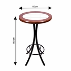 Conjunto Mesa Alta Bar Redonda Azulejo Branco Com 2 Banquetas