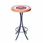 Conjunto Mesa Alta Bar Redonda Duff Com 3 Banquetas De Madeir