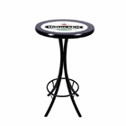 Conjunto Mesa Alta Bar Redonda Personalizado Cerveja Com 3 Ba