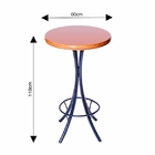 Conjunto Mesa Alta Bar Redonda Tampo Em Madeira Com 3 Banquet