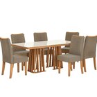 Conjunto Mesa Alteia Com 6 Cadeiras 78x180x90 Canela/fendi