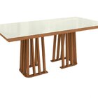 Conjunto Mesa Alteia Com 6 Cadeiras 78x180x90 Cm Canela/cinza