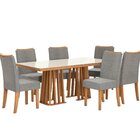 Conjunto Mesa Alteia Com 6 Cadeiras 78x180x90 Cm Canela/cinza