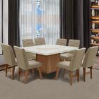 Conjunto Mesa Amsterdã Com Tampo Giratório 8 Cadeiras Cedro