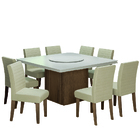 Conjunto Mesa Amsterdã Com Tampo Giratório 8 Cadeiras Cedro