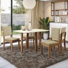 Conjunto Mesa Antonela Com 4 Cadeiras Canela/ Bege