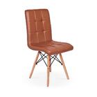 Conjunto Mesa Aparador Branca + 4 Cadeiras Gomos - Marrom