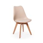 Conjunto Mesa Aparador Preta + 2 Cadeiras Leda - Nude