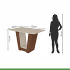 Conjunto Mesa Apogeu 120cm Tampo Mdf/vidro 4 Cadeiras Apogeu