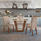 Conjunto Mesa Apogeu 120cm Tampo Mdf/vidro 4 Cadeiras Apogeu