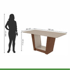 Conjunto Mesa Apogeu 160cm Tampo Mdf/vidro 6 Cadeiras Apogeu