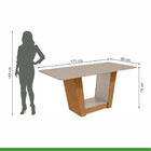 Conjunto Mesa Apogeu 170cm Tampo Mdf/vidro 6 Cadeiras Apogeu
