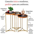 Conjunto Mesa Apoio Lateral Madeirado Ambiente Recepção Casa