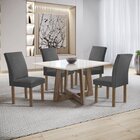 Conjunto Mesa Arizona 100cm Com 4 Cadeiras Canela Tampo Slim